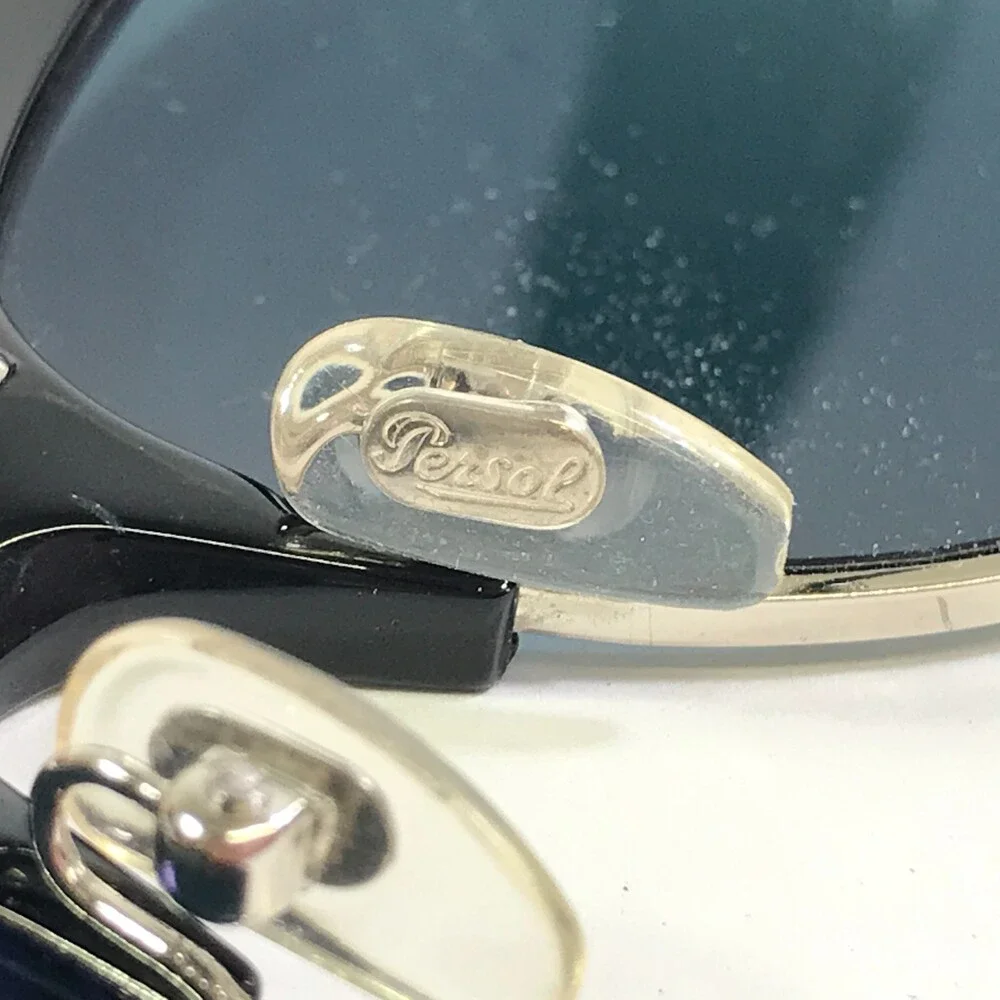 Persol Sunglasses 3034-S 95/4N Polished Black Silver with Blue Polarized Lenses